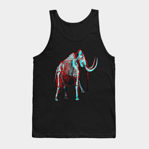 Mammoth Skeleton Interactive Red&Blue Filter T-Shirt Tank Top by RedAndBlue